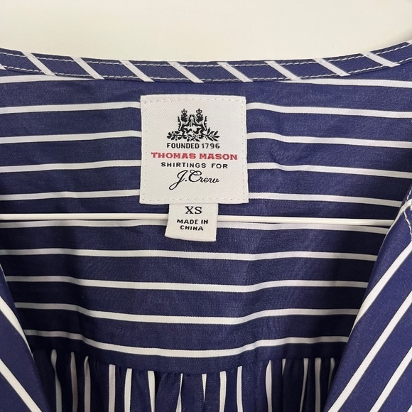 NWOT J. Crew Thomas Mason Poplin Striped Shirt | Size XS - Picture 3 of 8